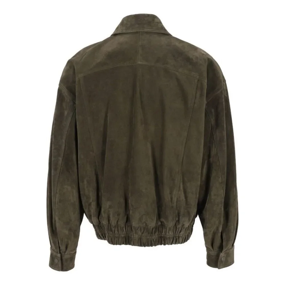 Saint Laurent Men Vintage Split Leather Bomber Jacket